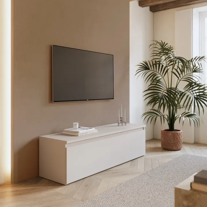 Mobile porta TV 138x40h cm con cassettone beige Sunset