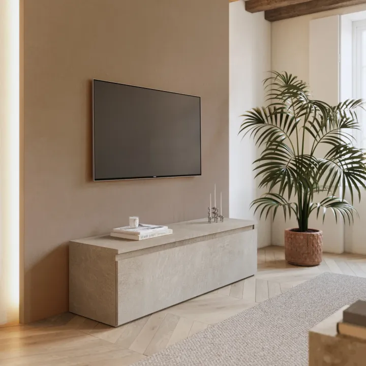 Mobile porta TV 138x40h cm con cassettone tortora Sunset