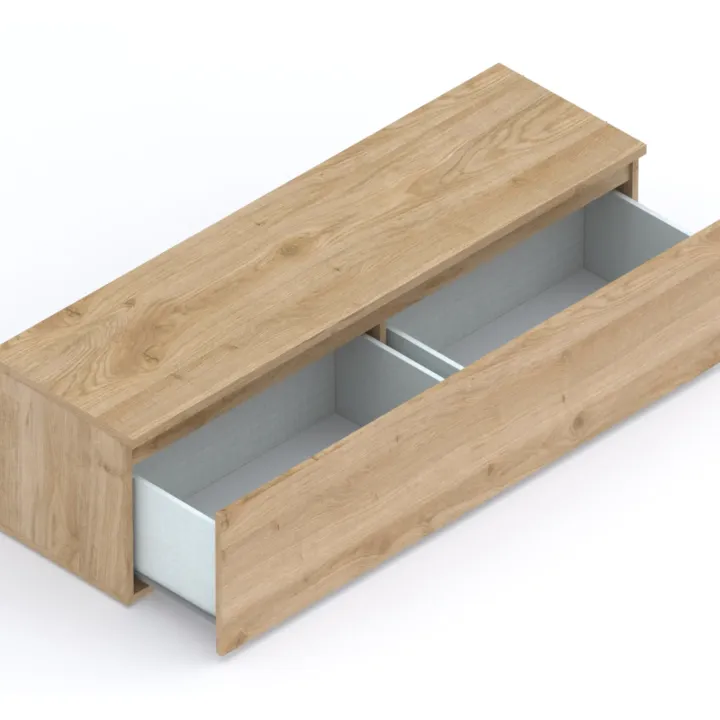 Mobile porta TV 138x40h cm con cassettone rovere chiaro Sunset