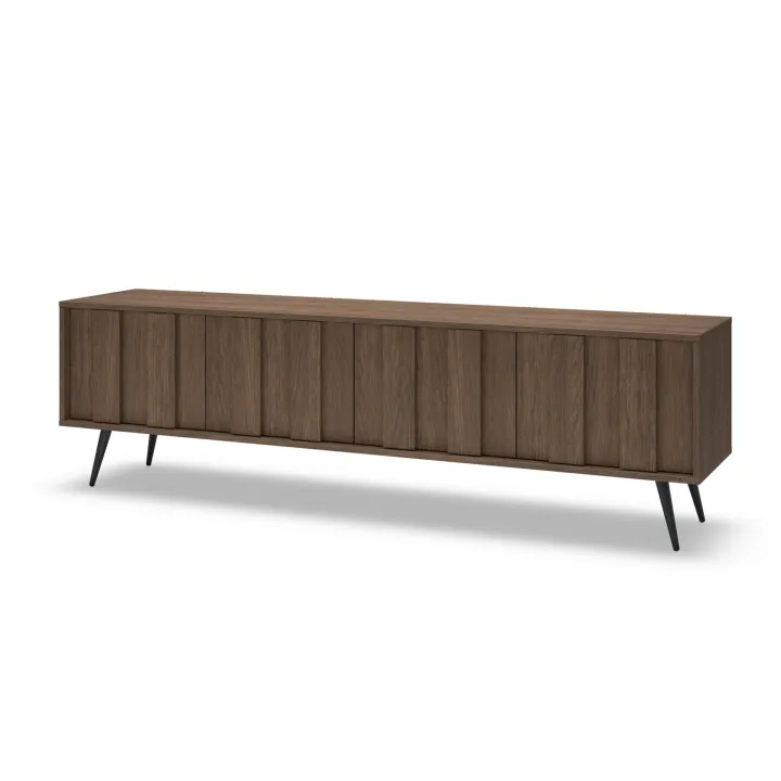 Mobile porta TV 183x54h cm con led 4 ante soggiorno noce Bois