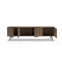 Mobile porta TV 183x54h cm con led 4 ante soggiorno noce Bois