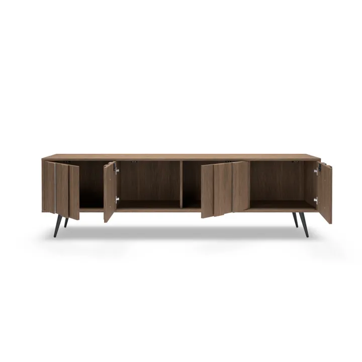 Mobile porta TV 183x54h cm con led 4 ante soggiorno noce Bois