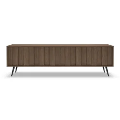 Mobile porta TV 183x54h cm con led 4 ante soggiorno noce Bois