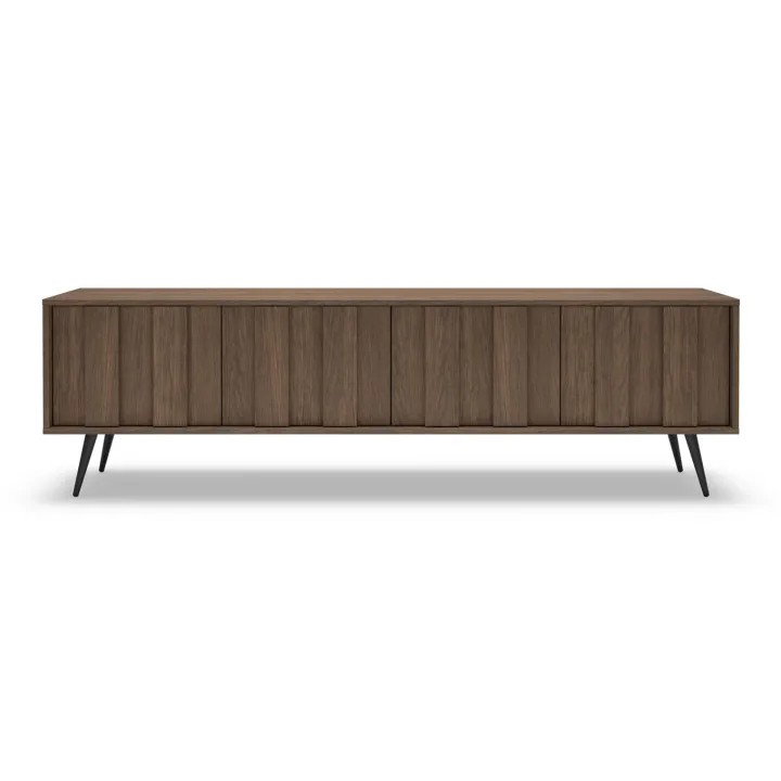 Mobile porta TV 183x54h cm con led 4 ante soggiorno noce Bois