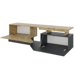 Mobile porta TV 160x46h cm design moderno rovere antracite Modesta
