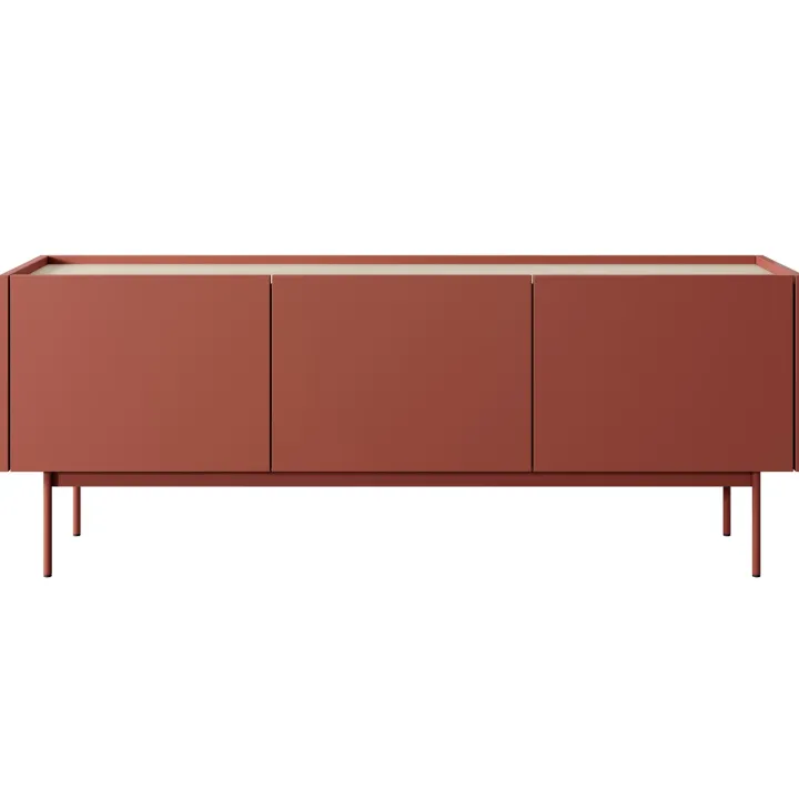 Mobile porta TV 144x55h cm design moderno 3 ante rosso Passion