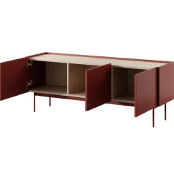 Mobile porta TV 144x55h cm design moderno 3 ante rosso Passion