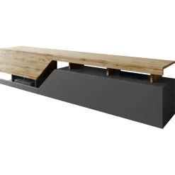 Mobile porta TV 200x47h cm design moderno rovere antracite Modesta