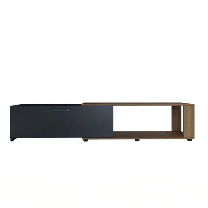 Mobile porta tv 122x40h cm estensibile e trasformabile in angolare noce antracite Venezia