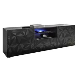 Mobile porta TV 181x57h cm grigio lucido con serigrafia Marvis