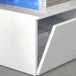 Mobile porta TV 150x43h cm moderno bianco lucido Lumina