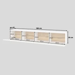 Mobile porta TV 180x35h cm moderno bianco Fusion