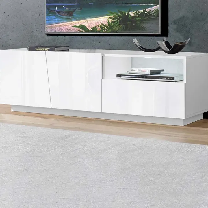 Mobile porta TV 150x46h cm moderno bianco lucido Candia Gihome®