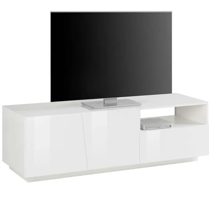Mobile porta TV 150x46h cm moderno bianco lucido Candia Gihome®