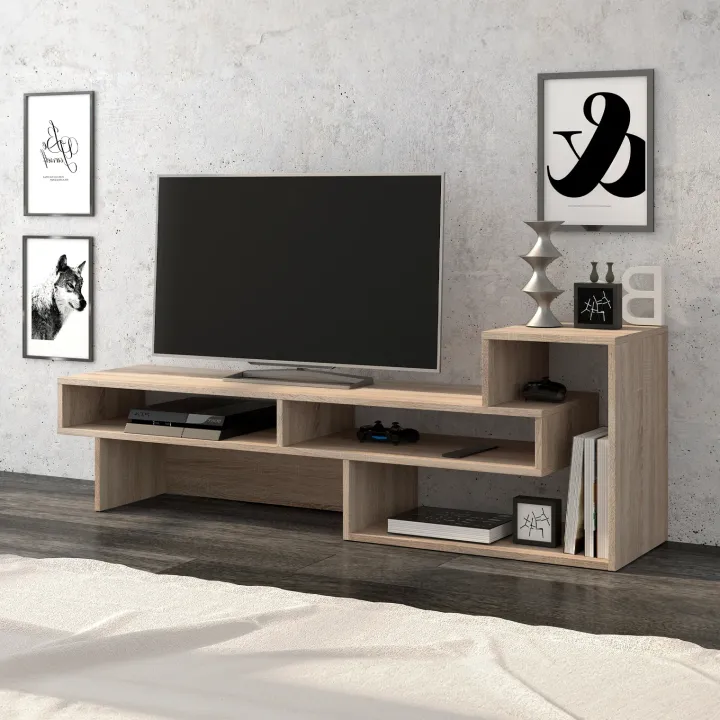 Mobile porta TV 146x49h cm moderno rovere chiaro Helen