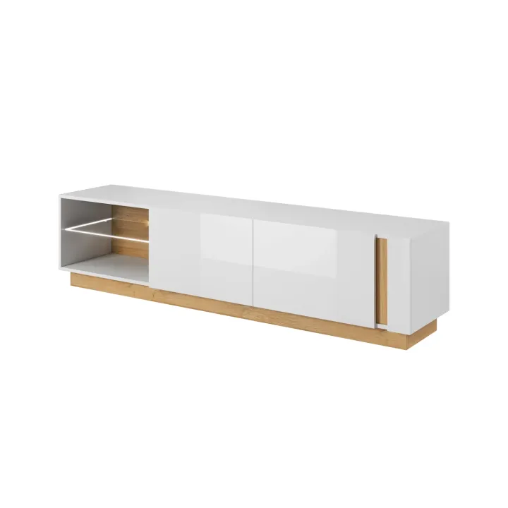 Mobile porta TV 187x46h cm moderno soggiorno bianco rovere Noa Gihome®