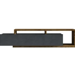 Mobile porta TV 219x52h cm moderno soggiorno antracite spatolato noce Megan Gihome®