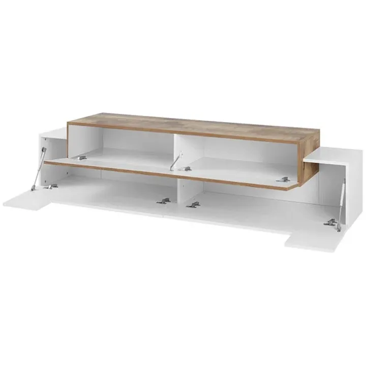 Mobile porta TV 200x52h cm moderno soggiorno bianco pero Milos Gihome®