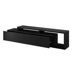 Mobile porta TV 219x52h cm moderno soggiorno nero opaco Megan Gihome®