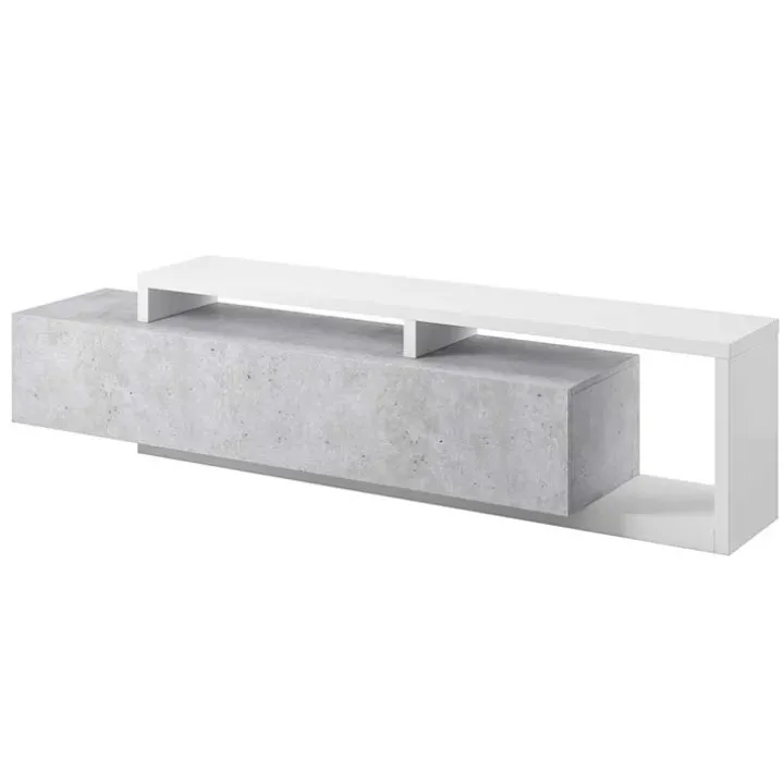 Mobile porta TV 219x52h cm moderno soggiorno bianco cemento Megan Gihome®