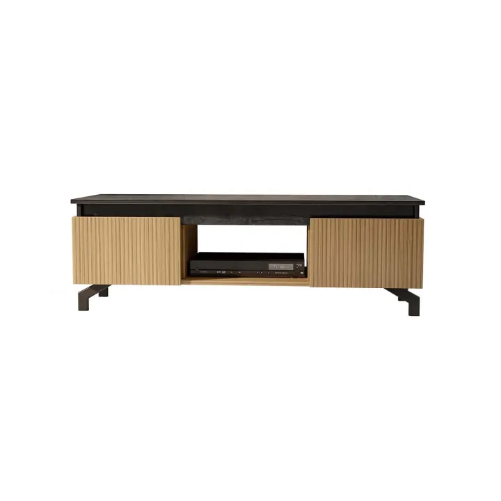 Mobile porta TV 130x44h cm reversibile rovere nero frassinato Norcia