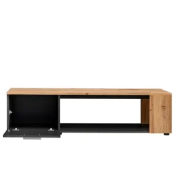 Mobile porta TV 150x39h cm soggiorno nero opaco rovere Caravaggio