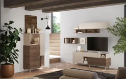 Mobile porta TV 181x67h cm soggiorno beige rovere scuro Witty