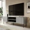 Mobile porta TV 180x57h cm soggiorno grigio chiaro nero Cadice