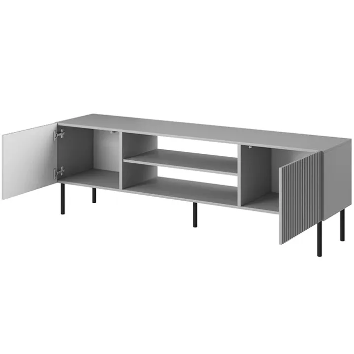 Mobile porta TV 180x57h cm soggiorno grigio chiaro nero Cadice