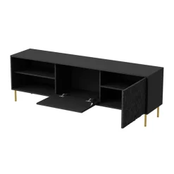 Mobile porta TV 180x58h cm soggiorno nero oro Osaka
