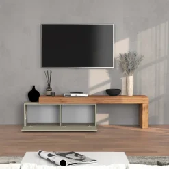 Mobile porta tv 220x51h cm tortora rovere Block