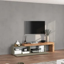 Mobile porta tv 230x51h cm tortora rovere Block