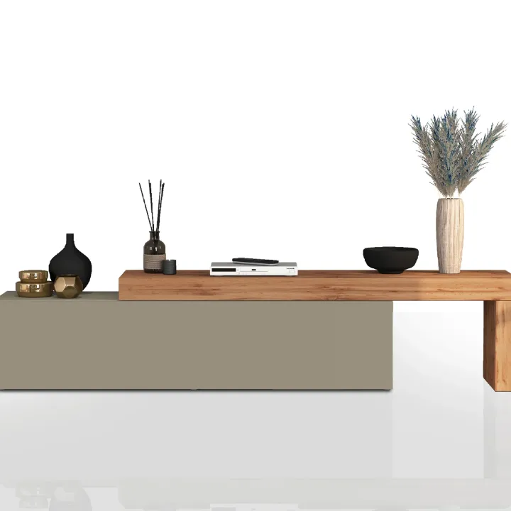 Mobile porta tv 230x51h cm tortora rovere Block