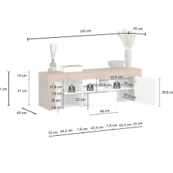 Mobile porta tv 155x51h cm tortora rovere Block