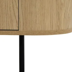 Mobile porta tv 184x45h cm 2 vani rovere effetto marmo nero Roundi
