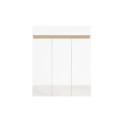 Mobile scarpiera multiuso ingresso 94x114h cm 3 ante 1 cassetto bianco lucido top rovere Noren