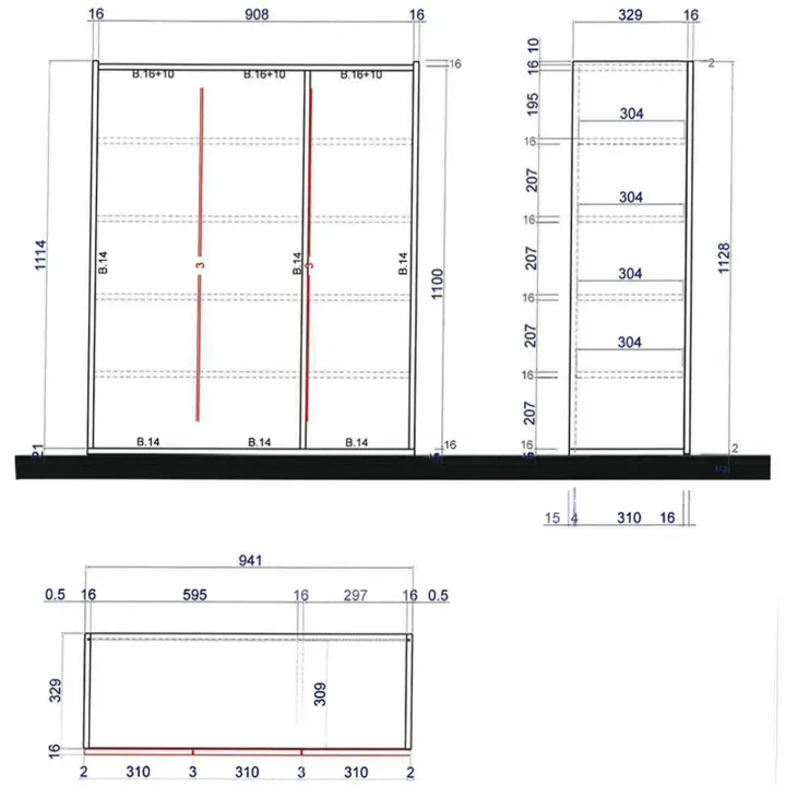 Mobile scarpiera multiuso ingresso 94x114h cm 3 ante beige cashmere top rovere scuro Mercor