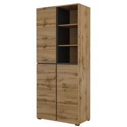 Mobile scarpiera 80x184h cm 3 ante 3 vani a giorno rovere Lolla