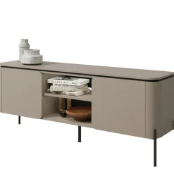 Mobile TV moderno 163x65h cm 2 ante 2 ripiani tortora Carty