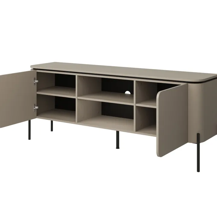 Mobile TV moderno 163x65h cm 2 ante 2 ripiani tortora Carty