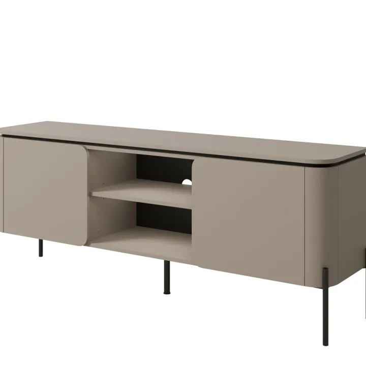 Mobile TV moderno 163x65h cm 2 ante 2 ripiani tortora Carty