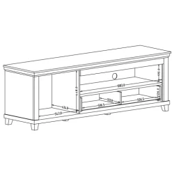 Mobile TV 181x61h cm 1 anta 1 cassetto bianco frassinato rovere Texel