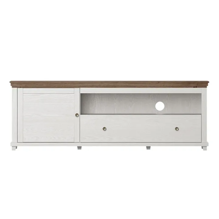 Mobile TV 181x61h cm 1 anta 1 cassetto bianco frassinato rovere Texel