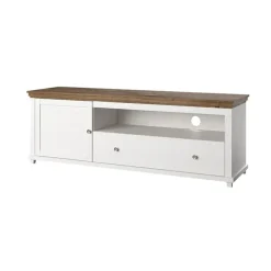 Mobile TV 181x61h cm 1 anta 1 cassetto bianco frassinato rovere Texel