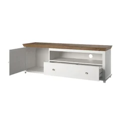 Mobile TV 181x61h cm 1 anta 1 cassetto bianco frassinato rovere Texel
