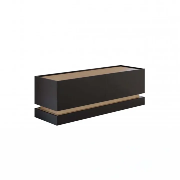 Mobile TV 150x47h cm 2 ante a ribalta nero rovere Rhea