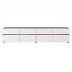 Mobile tv 225x49h cm 4 ante 4 cassetti bianco rovere Lolla
