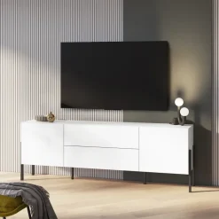 Mobile TV 200x70h cm 2 ante 2 cassetti moderno bianco Simple