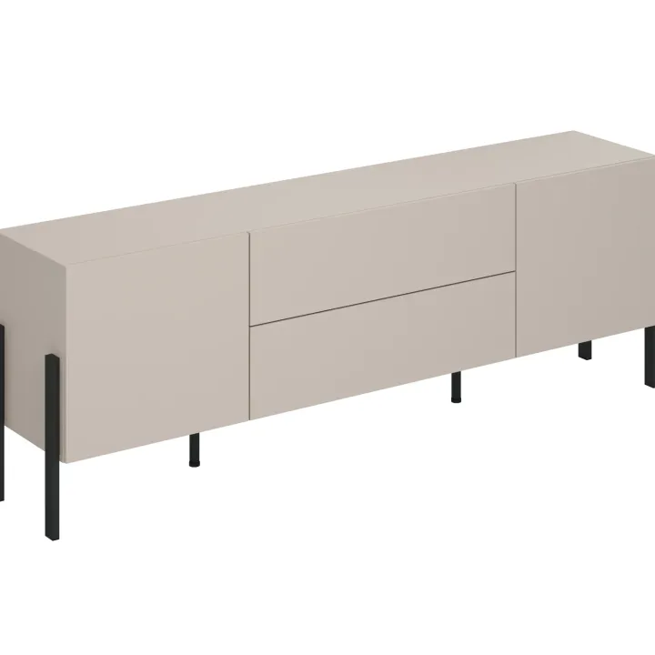 Mobile TV 200x70h cm 2 ante 2 cassetti moderno beige cashmere Simple