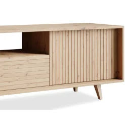 Mobile TV 180x52h cm 2 ante design rustico cannettato rovere Branch